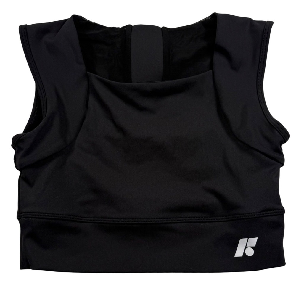 Forme Power Bra Womens Large Black Posture Correcting Mesh Back Athletic Gym